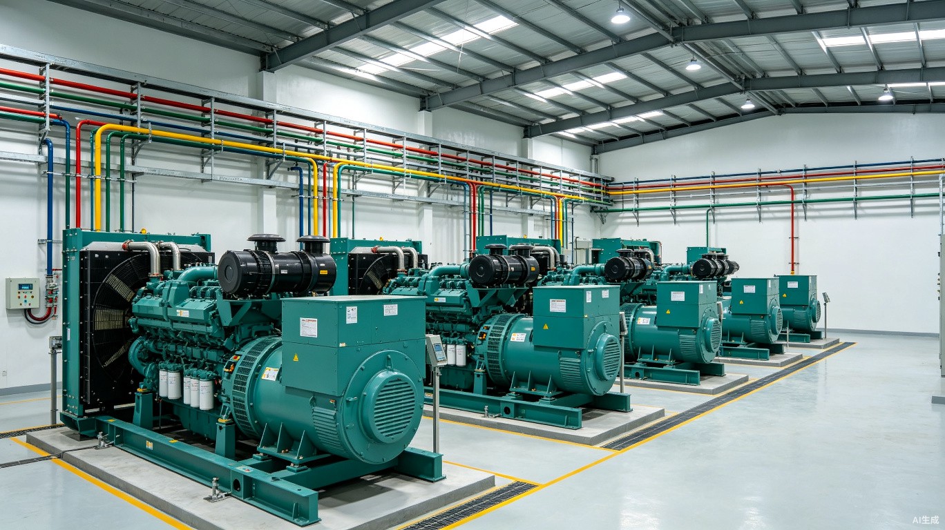 Myanmar Yangon industrial park power station - 6x800kVA parallel system with grid synchronization